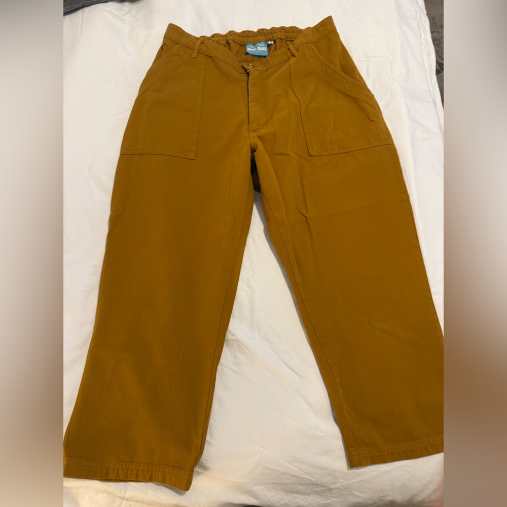Big Bud Press Mustard Brown Wide-Leg Utility Pants